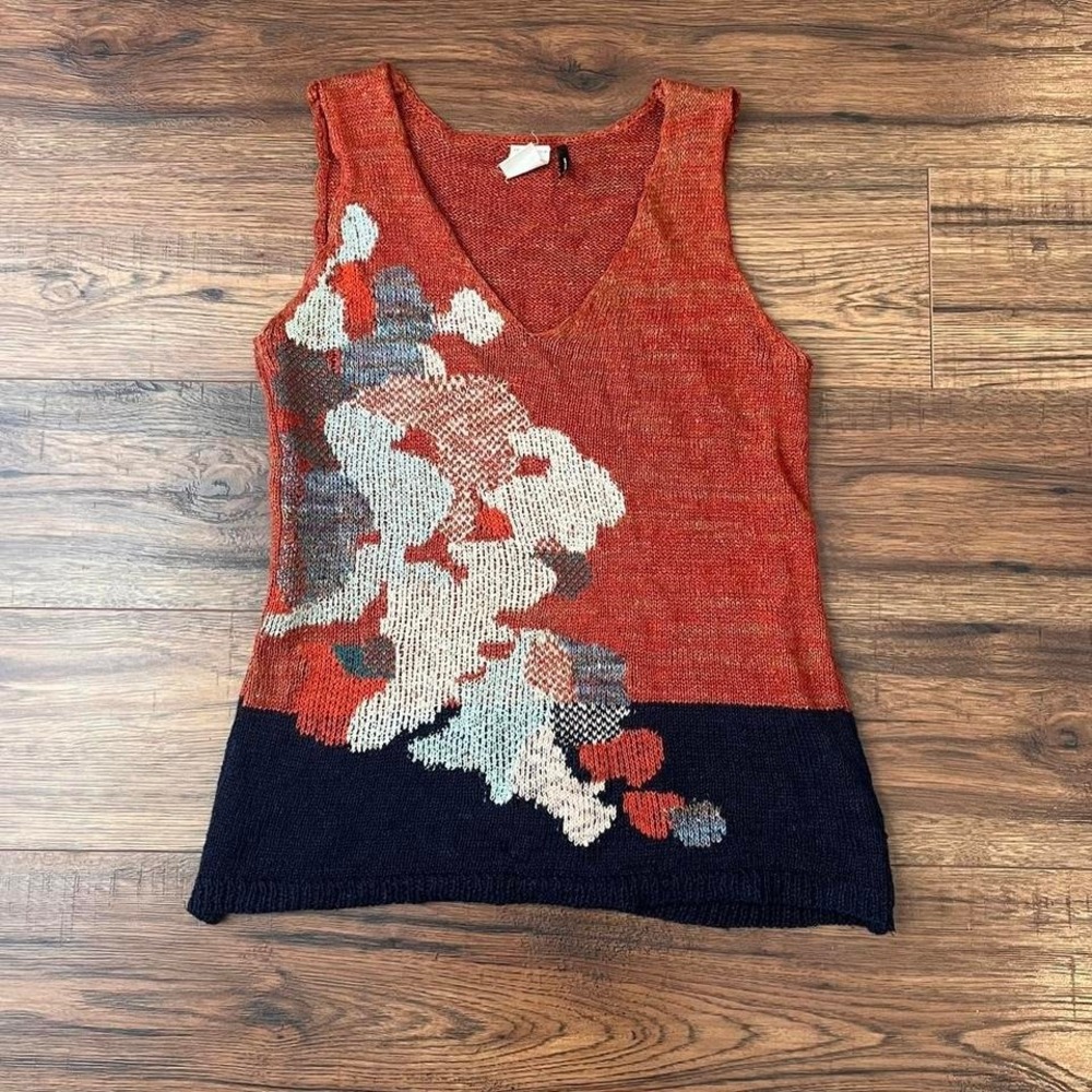 Anthropologie Akemi Kin Knit Linen Cotton Tank Women‎ XS Boho Cottagecore Artsy